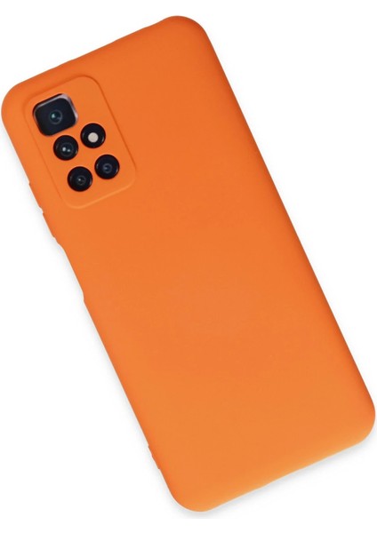 Xiaomi Redmi 10 2022 Kılıf Nano Içi Kadife Silikon - Turuncu Nrmsa