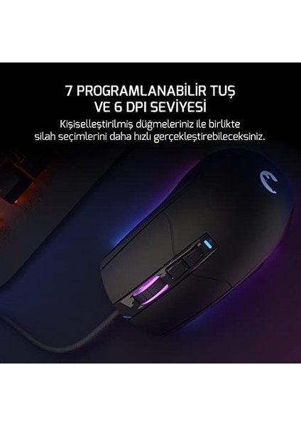 Kyojin 12.800DPI 7 Tuş Rgb Optik Gaming Oyuncu Mouse