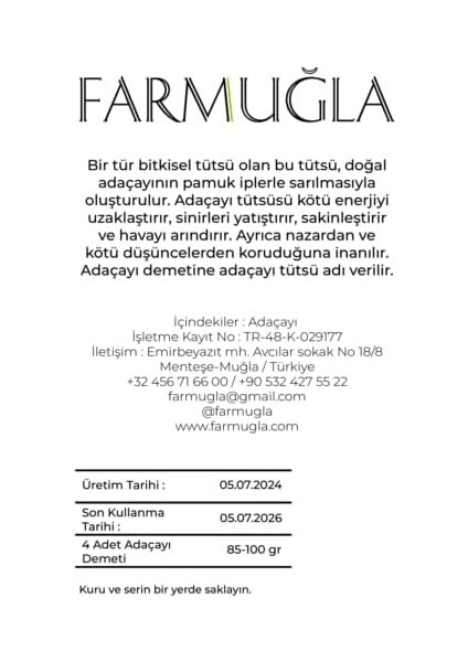 4'lü Doğal Kurutulmuş Adaçayı Tütsü Çubuğu Paketi - Pozitif Atmosfer ve Için Saf Bitkisel Paketler - Yüksek Kaliteli, Özenle Seçilmiş Adaçayı, Doğal Paketlenmiş