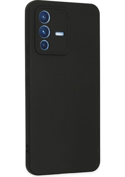 Vivo V23 5g Kılıf Nano Içi Kadife Silikon - Siyah Nrmsa