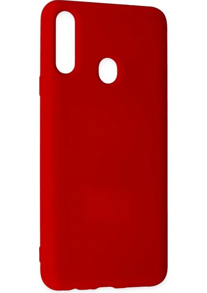 Samsung Galaxy A20S Kılıf Nano Içi Kadife Silikon - Kırmızı Nrmsa