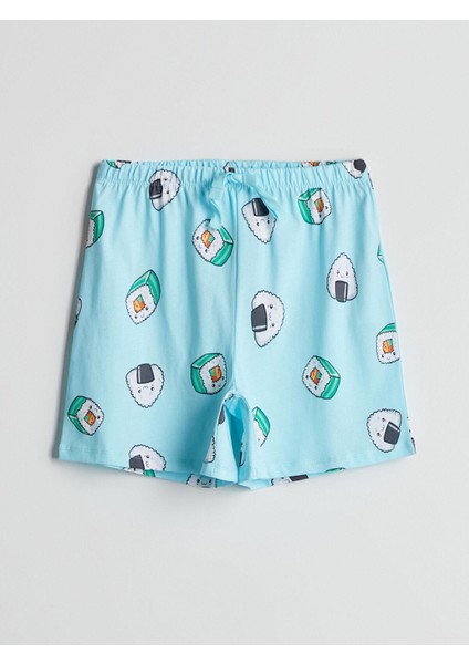 Lcw Young Beli Lastikli Desenli Kadın Şort Pijama Altı (S5)