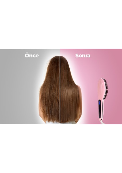 Fast Hair Pro Seramik Saç Düzleştirici Tarak – Led Ekranlı, Elektriklenme Önleyici, Hızlı Isınan Iyonik Fırça modelleri