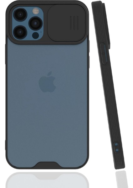 Iphone 12 Pro Max Kılıf Platin Kamera Koruma Silikon - Siyah Nrmsa