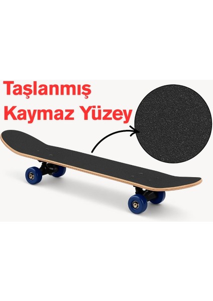 70 cm Taşlanmış Kaydırmaz Yüzeyli Kaykay – Çocuklar ve Başlangıç Seviyesi Için Taşınabilir Cruiser Board