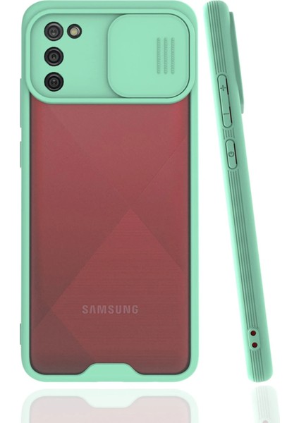 Samsung Galaxy A02S Kılıf Platin Kamera Koruma Silikon - Açık Yeşil Nrmsa