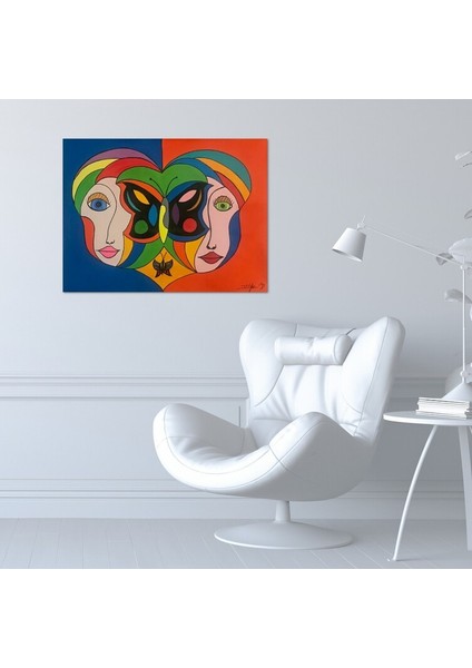 Ruh Eşleri Tuval Üzerine Akrilik 60X80CM Art Ispanya Eser Tablo
