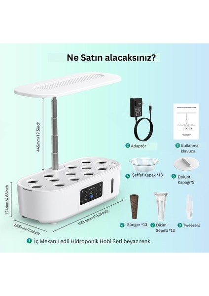 Iç Mekan Ledli Hidroponik Hobi Seti Beyaz Renk fırsatları
