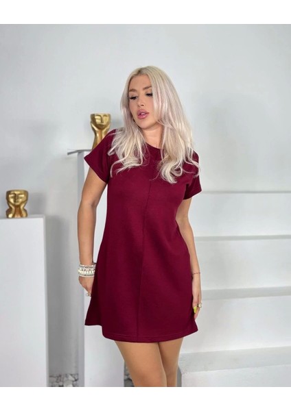 Modal Kumaş Mini Yarım Kol Elbise
