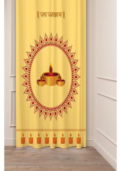 Mandala Mum Hippi Yoga Meditasyon Pilates Hindi Desenli Dijital Baskılı (Tek Kanat) Modern Fon Perde