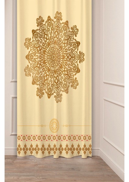 Mandala Hippi Yoga Meditasyon Etnik Antika Desenli Dijital Baskılı (Tek Kanat) Modern Şık Fon Perde