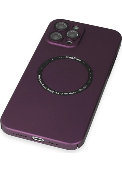 Iphone 12 Pro Max Kılıf Jack Magneticsafe Lens Silikon - Mürdüm Nrmsa
