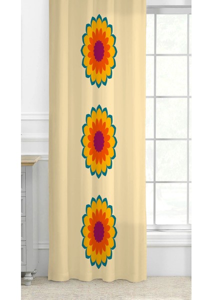 Mandala Çiçek Hippi Yoga Meditasyon Etnik Antika Desenli Dijital Baskılı (Tek Kanat) Şık Fon Perde fiyatları