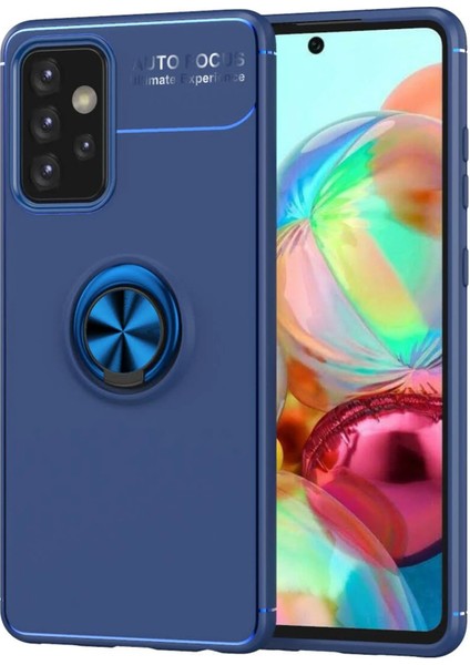 Samsung Galaxy A72 Kılıf Range Yüzüklü Silikon - Mavi Nrmsa