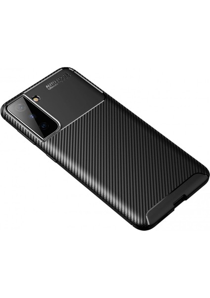Samsung Galaxy S21 Plus Kılıf Auto Focus Karbon Kapak - Siyah Nrmsa