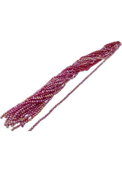 6 mm Bordo Kristal Cam Boncuk 1 Dizi - (80-85 Adet) fiyatları