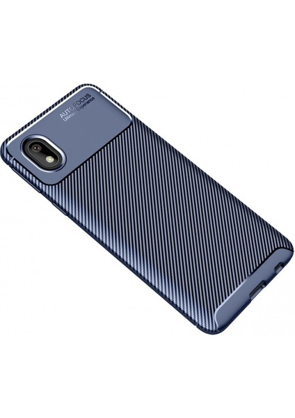 Samsung Galaxy A01 Core Kılıf Auto Focus Karbon Kapak - Lacivert Nrmsa