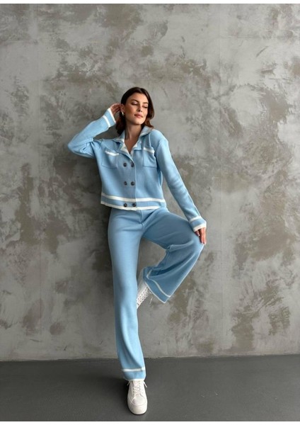 Şerit Detaylı Hırka Pantolon Ikili Takım modelleri