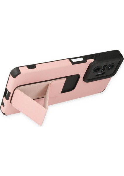 Xiaomi Redmi Note 10 Pro Kılıf Mega Standlı Silikon - Pudra Nrmsa