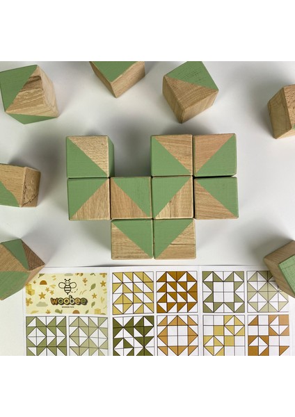 Ahşap Geometrik Küp Puzzle | Montessori Zeka Oyuncağı | 3+ Yaş | Eğitici Ahşap Küpler | En-71 Sertifikalı Boyalar