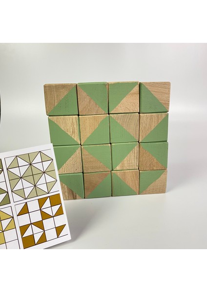 Ahşap Geometrik Küp Puzzle | Montessori Zeka Oyuncağı | 3+ Yaş | Eğitici Ahşap Küpler | En-71 Sertifikalı Boyalar