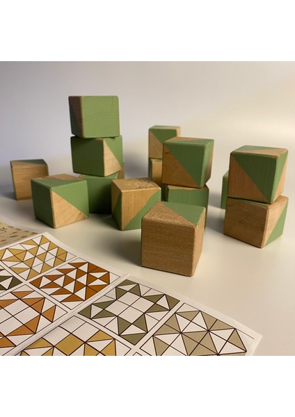Ahşap Geometrik Küp Puzzle | Montessori Zeka Oyuncağı | 3+ Yaş | Eğitici Ahşap Küpler | En-71 Sertifikalı Boyalar