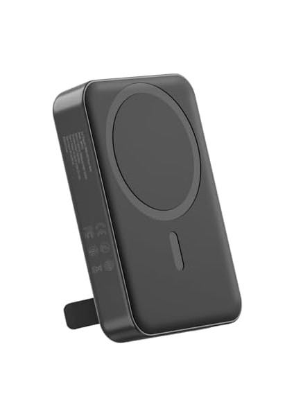 10000MAH Magsafe Powerbank Standlı PD20W Taşınabilir Kablosuz Hızlı Şarj Cihazı Siyah