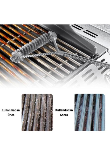 Bakgelal Paslanmaz Çelik Izgara Temizleme Fırçası, Barbekü & Mangal Tel Izgara Temizleyici Fırça, Bbq Sonrası Kolay Temizlik Için Tel Izgara Temizlik Fırçası fırsatları
