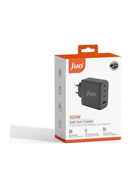 100W 4 Portlu Usb-C + Usb-A Gan Şarj Aleti iPhone & Macbook & Notebook Type-C Hızlı Şarj Cihazı