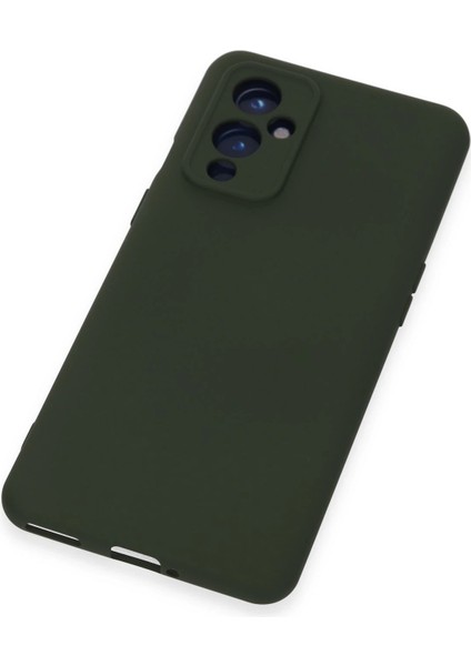One Plus 9 Kılıf Nano Içi Kadife Silikon - Koyu Yeşil Nrmsa