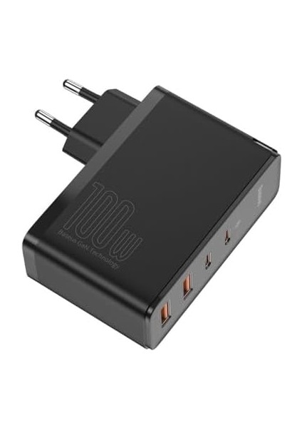Gan2 Pro Hızlı Şarj Adaptörü 2c+2u 100W Eu, Siyah