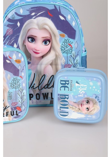 Tek Bölmeli Küçük Boy 32 cm Anaokul Çantası,beslenme Çantası ve 2 Katlı Beslenme Kabı Seti