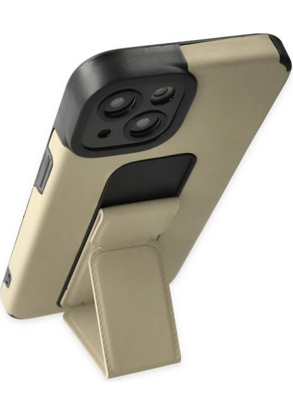 Iphone 14 Plus Kılıf Mega Standlı Silikon - Gold Nrmsa