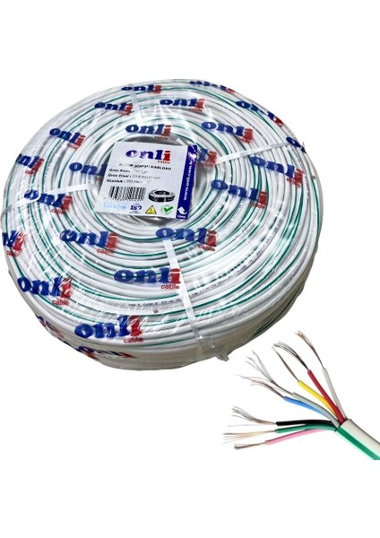 Dt8 Alarm Diafon Kablosu 0.22mm 8canlı 250metre