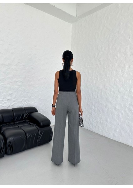 Yüksek Bel Straight Fit Palazzo Pantolon