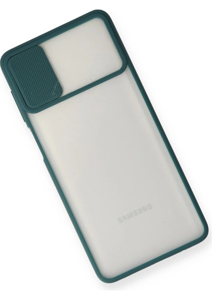 Samsung Galaxy M51 Kılıf Palm Buzlu Kamera Sürgülü Silikon - Yeşil Nrmsa