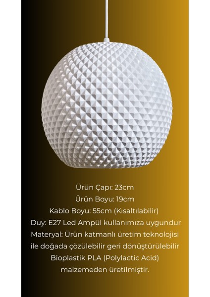 Arich Beyaz Avize Yatak Odası, Mutfak, Oturma Odası Tasarım Tekli Sarkıt Avize (Plastik) E27