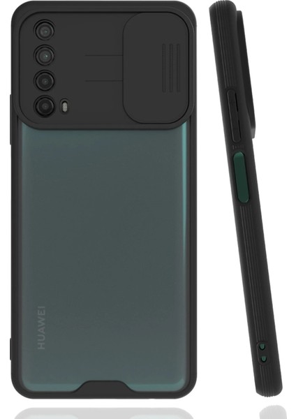 Huawei P Smart 2021 Kılıf Platin Kamera Koruma Silikon - Siyah Nrmsa