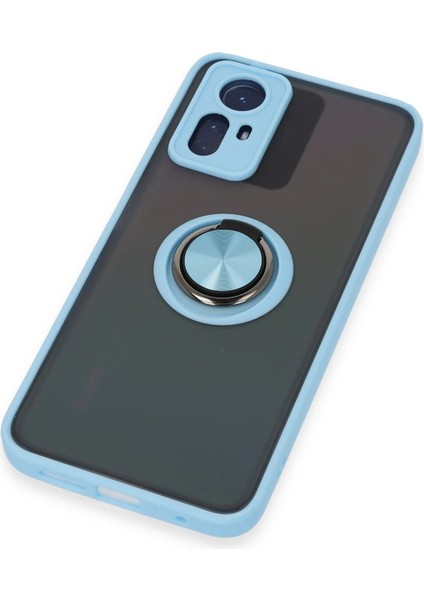 Xiaomi Redmi Note 12S Kılıf Montreal Yüzüklü Silikon Kapak - Buz Mavi Nrmsa