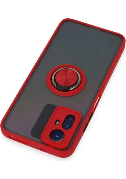 Xiaomi Redmi Note 12S Kılıf Montreal Yüzüklü Silikon Kapak - Kırmızı Nrmsa