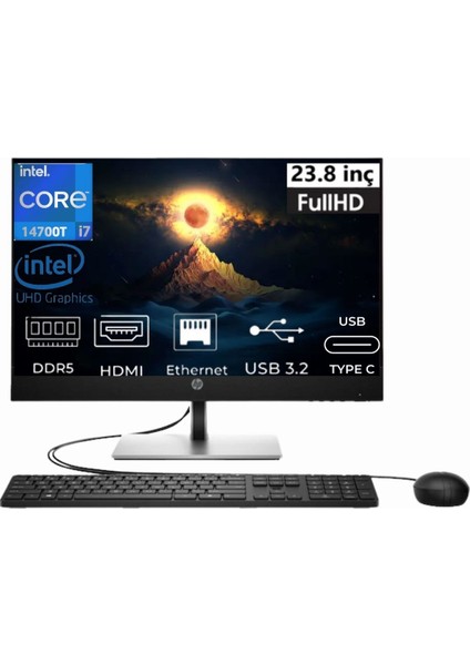Proone 440 G9 I7-14700T 9H6X8ET-018 48GB 2tb UHD Graphics 770 Freedos 23.8" Fhd All In One Bilgisayar