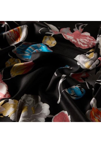 Göksu Sefası Desenli İpek Şal 05213 Siyah modelleri