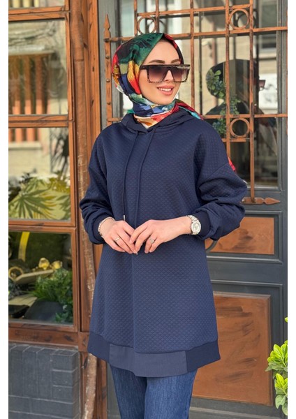 Kapitoneli Sweatshirt KY-A24-70031 Lacivert modelleri