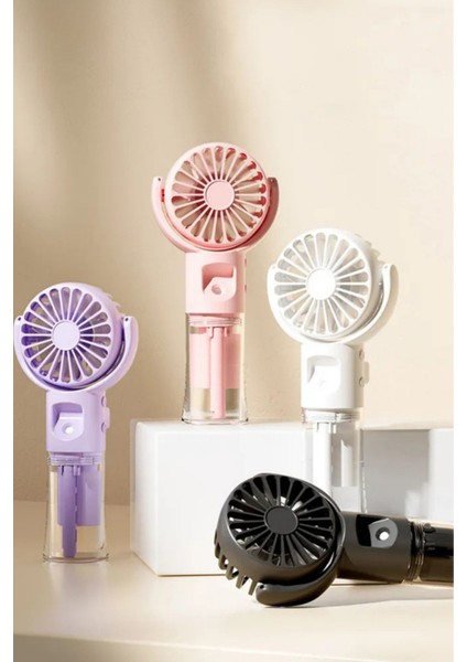 Mini Fan Şarjlı El Fanı Su Püskürtmeli Boyun Askılı Mini Klima Fan Vantilatör USB Sarjlı Buzlu Fan