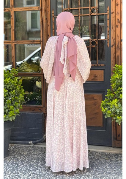 Scl Dik Yaka Desenli Kol Detay Elbise 10002511311014 Pembe