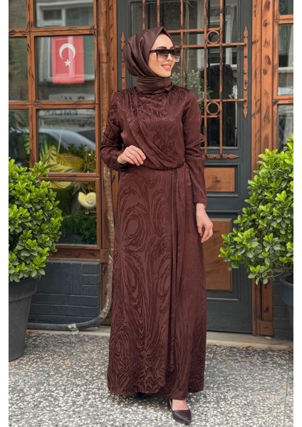 Elbise 10002511311034 Kahve