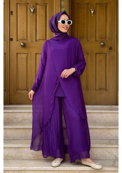Pantolonlu Takım 25S3007 Mor