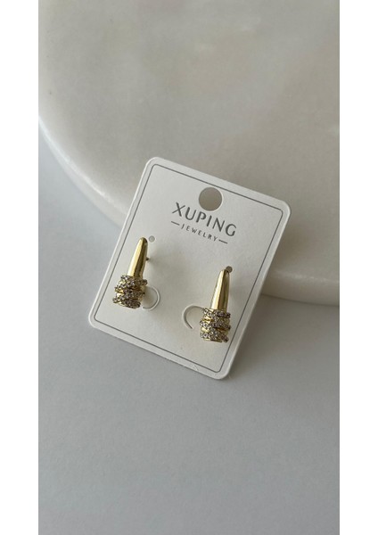 Zirkon Taşlı Altın Kaplama Xuping Marka Gold Küpe fiyatları
