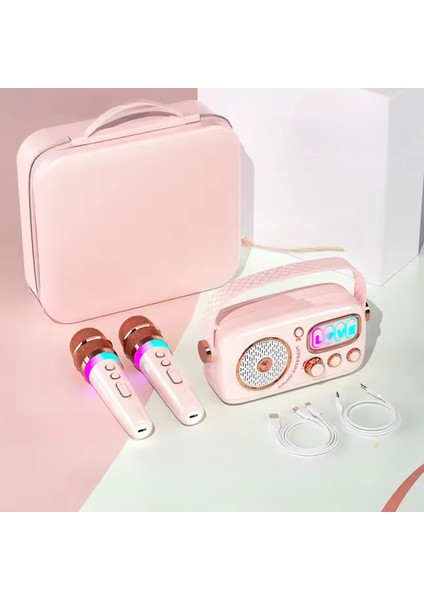Zealsound Karaoke Hoparlör Seti | 2 Mikrofon, Rgb Işıklı| Taşınabilir Bluetooth Karaoke Box