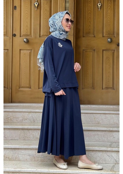 Nurcan Çetin Etekli Takım 25425 Lacivert